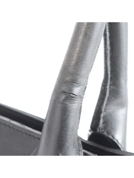 Gucci GG Canvas Leather Tote Shoulder Hand Black Rue - Picture 9 of 11